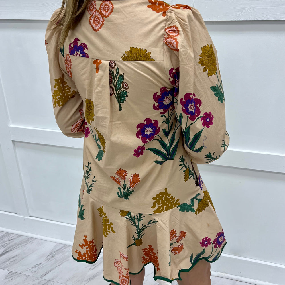 
                  
                    Golden Bloom Scallop Dress
                  
                