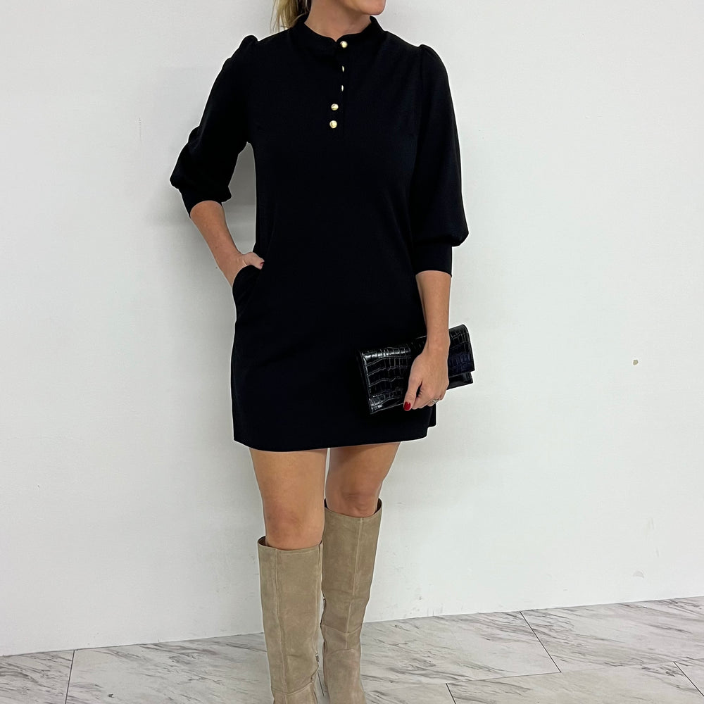 
                  
                    Audry Button Dress (Black)
                  
                