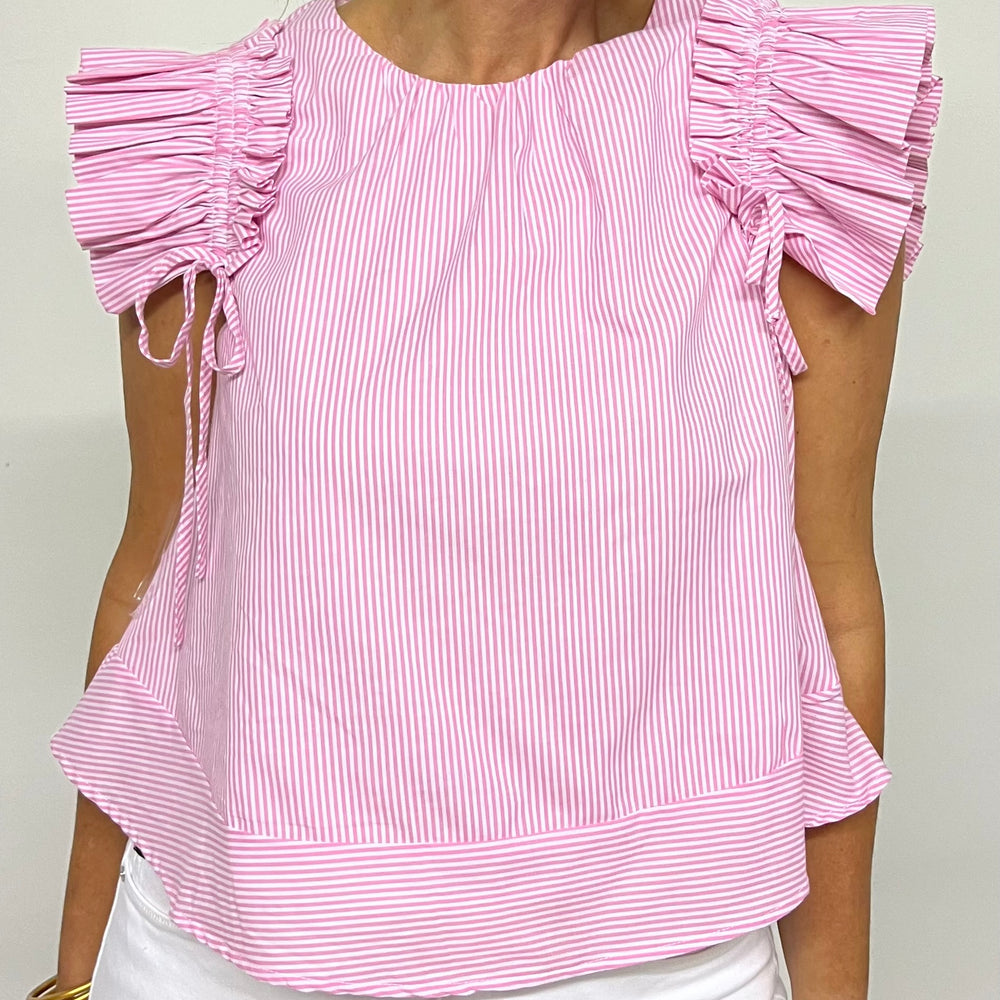 
                  
                    Madison Pink Pinstripe Top- FINAL SALE
                  
                