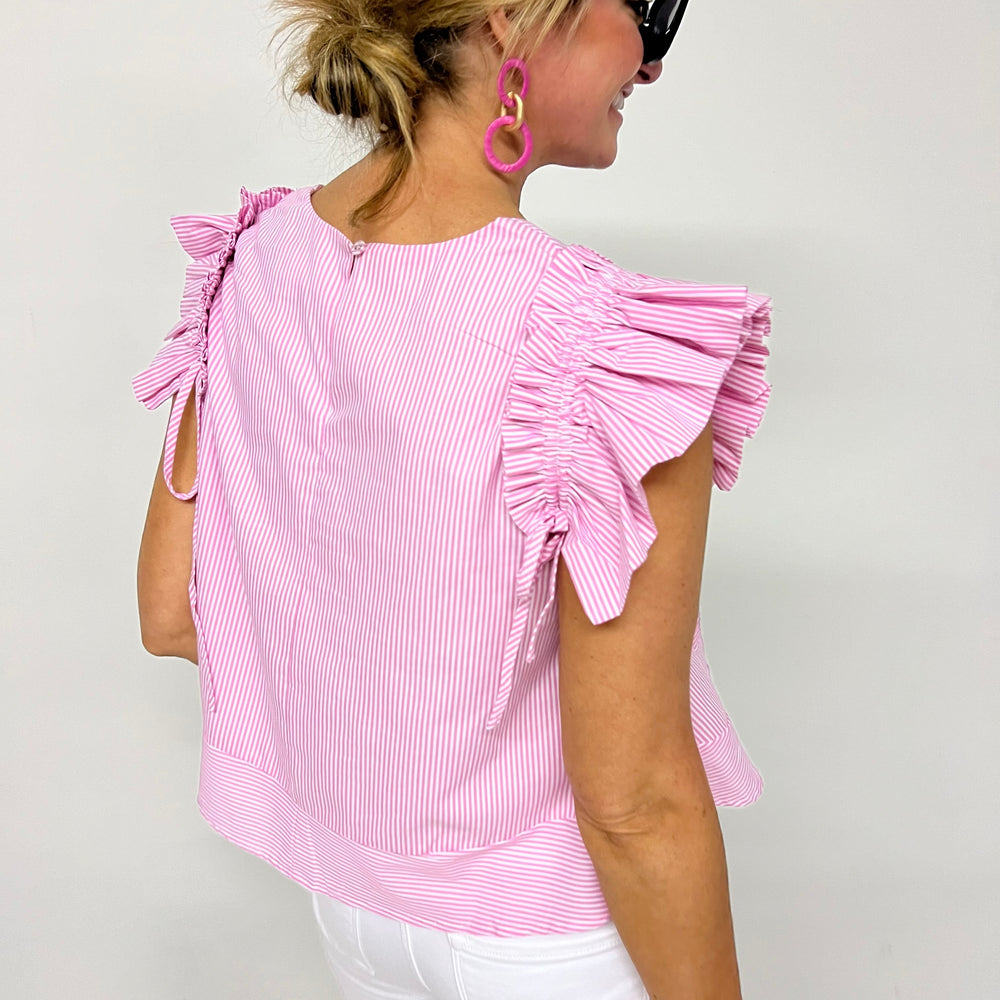 
                  
                    Madison Pink Pinstripe Top- FINAL SALE
                  
                