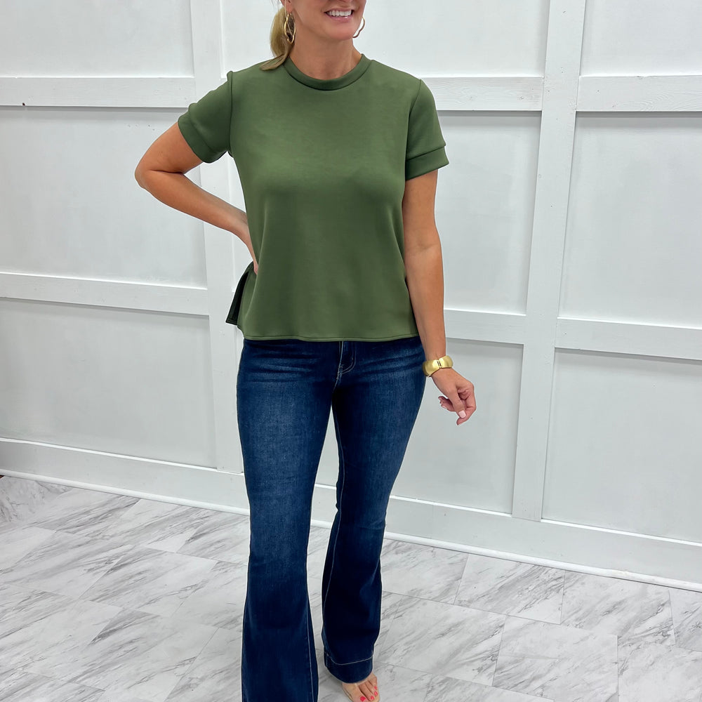 Gal On The Go Scuba Top (Olive)