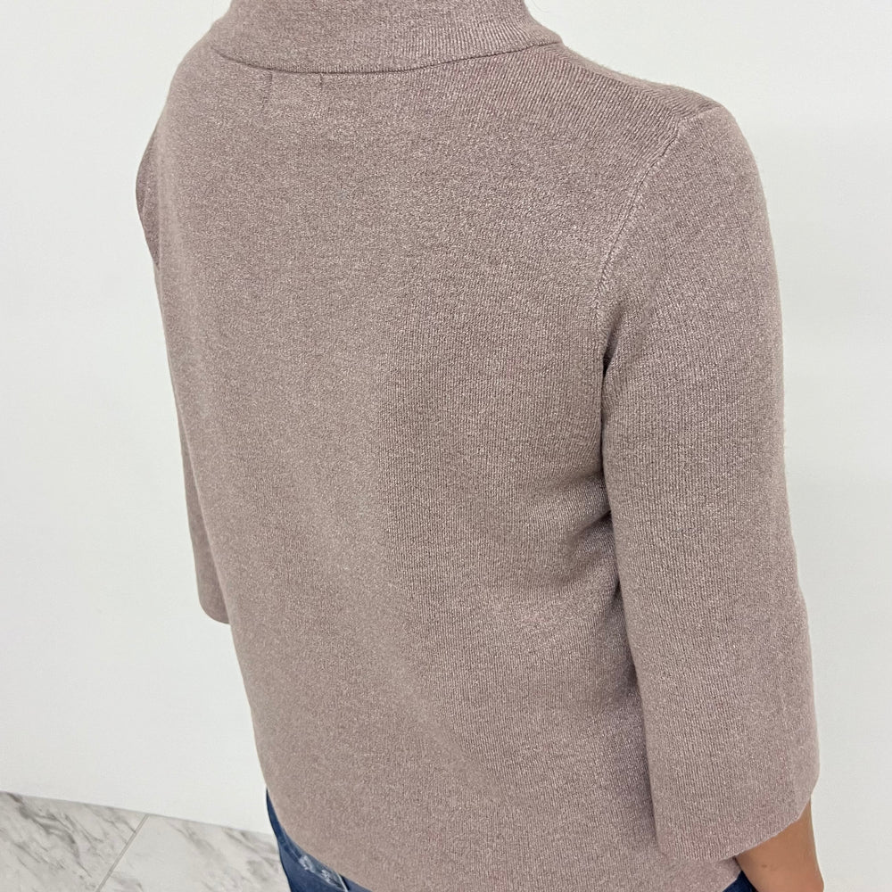 
                      
                        Estelle Mocha Mock Neck Sweater
                      
                    