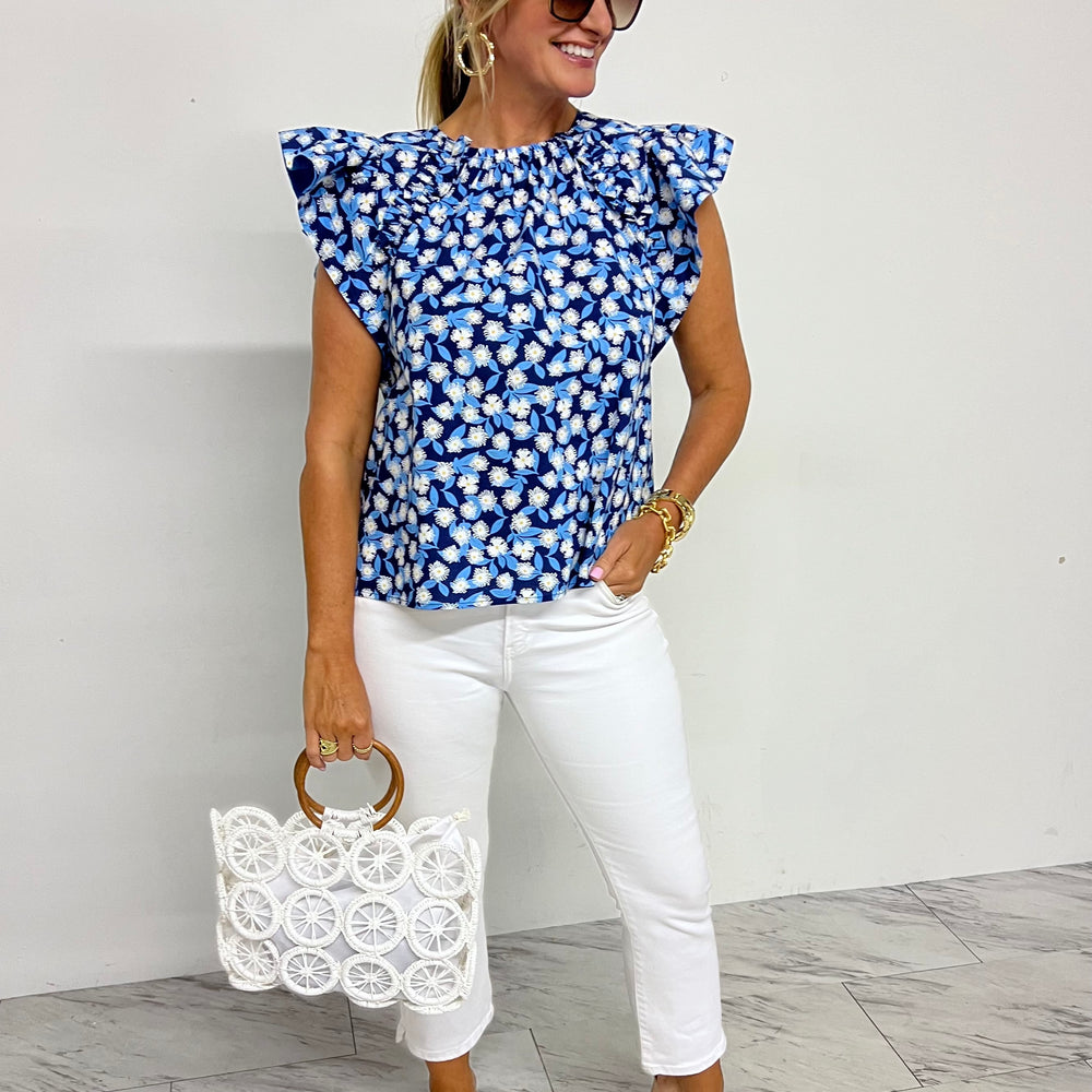 
                  
                    Noah Flower Flutter Sleeve Top
                  
                