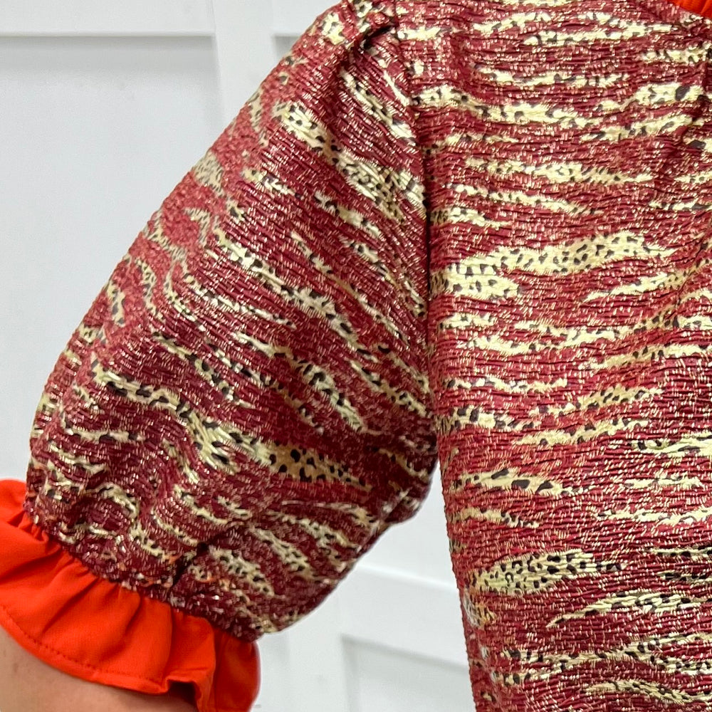 This Moment Metallic Textured Top