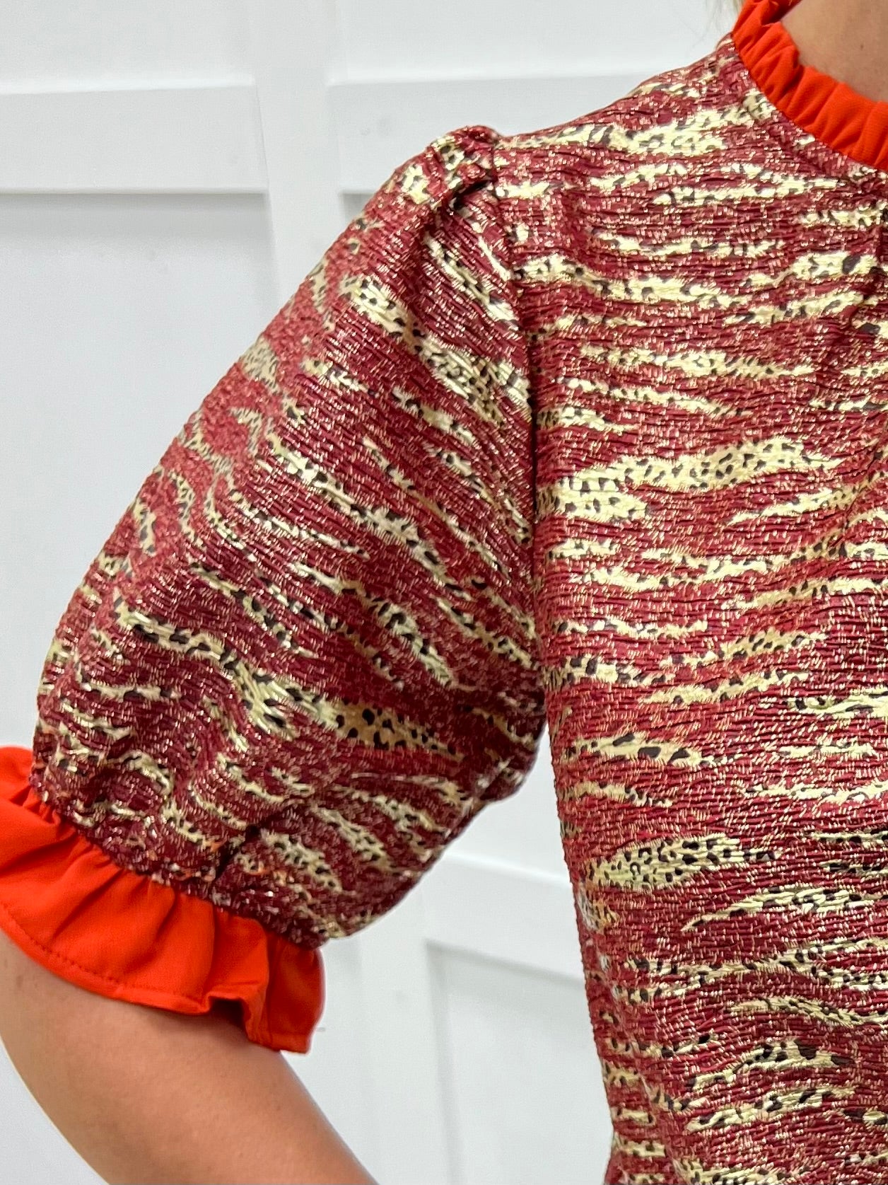 This Moment Metallic Textured Top