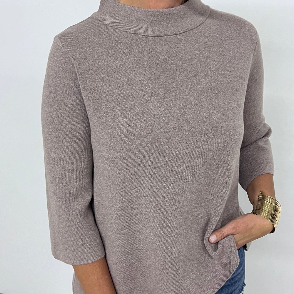 
                      
                        Estelle Mocha Mock Neck Sweater
                      
                    