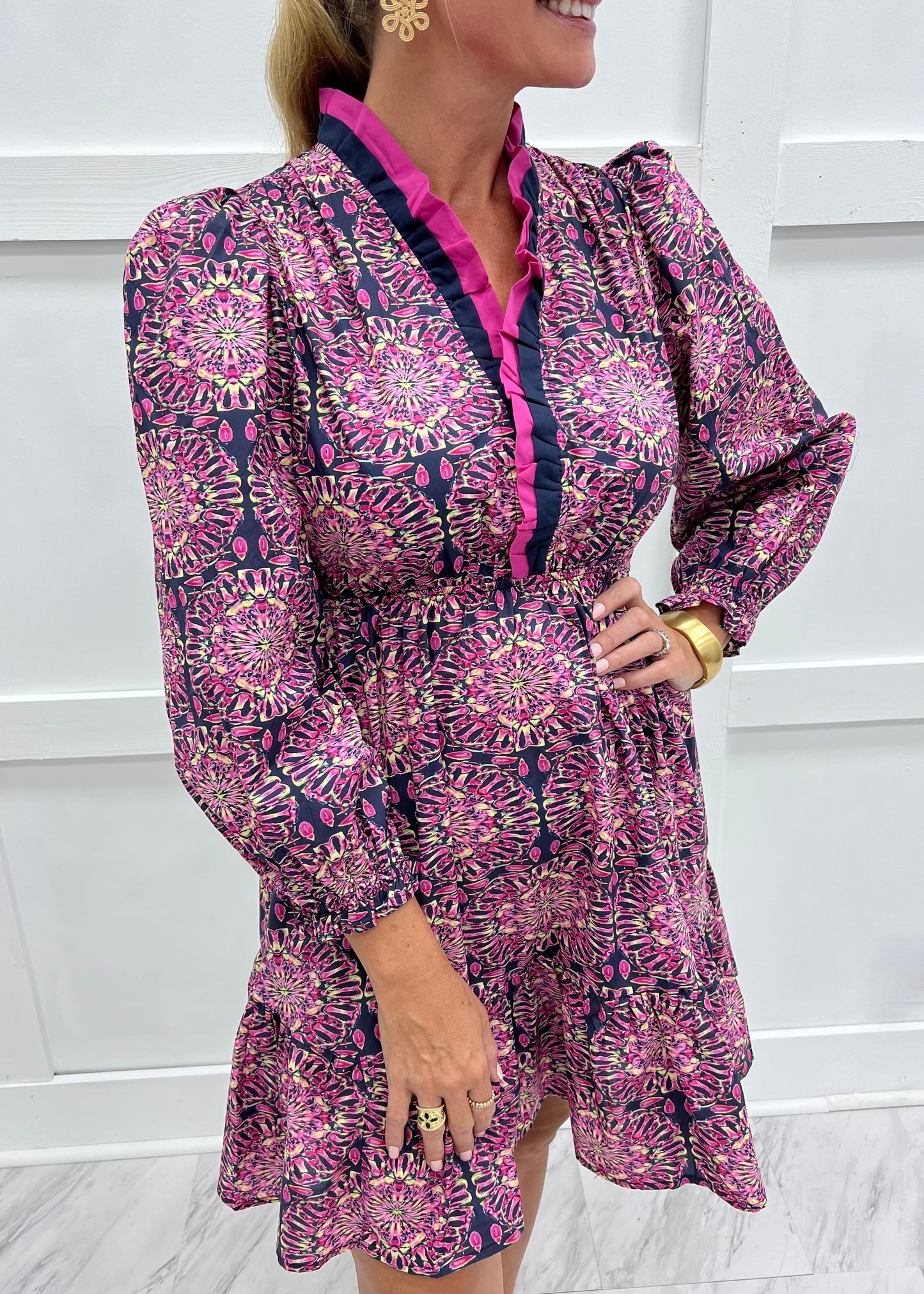 Aurora Print Dress (Pink)