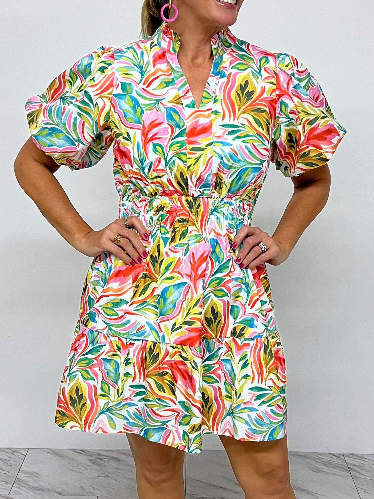 Lucia Tropical Print Dress - FINAL SALE