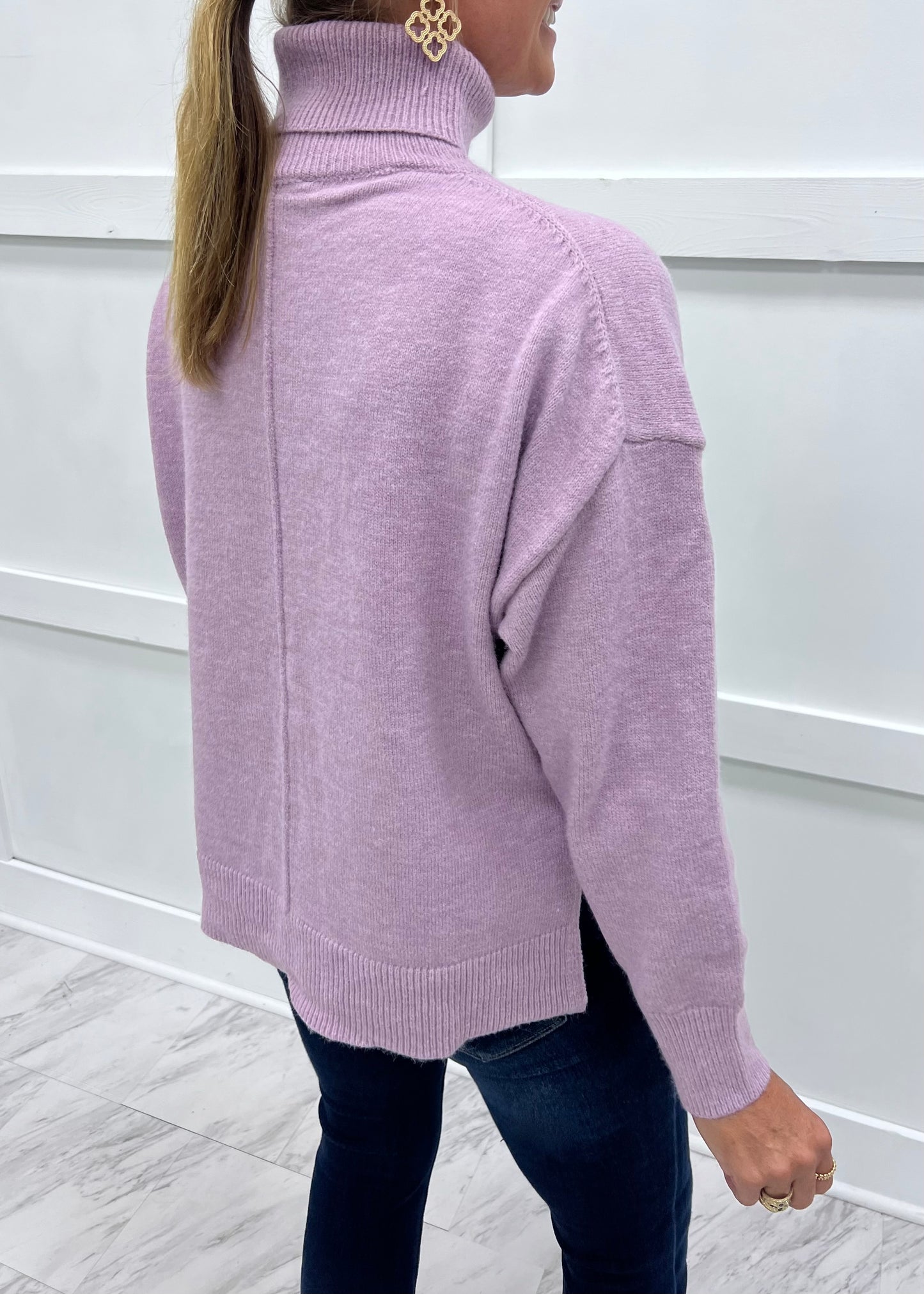 The Adler Turtleneck Sweater (Lavender)