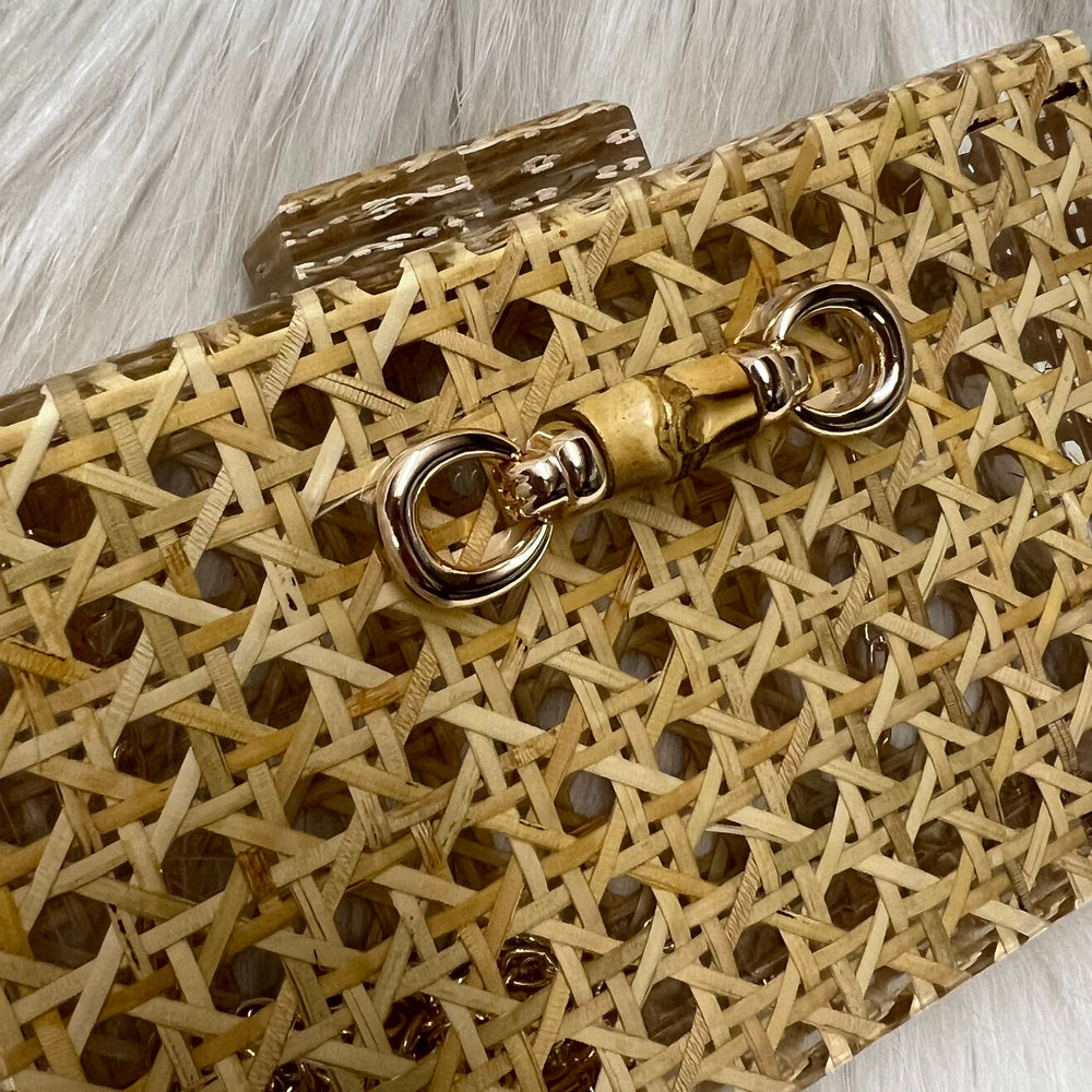 Luxe Rattan Clutch