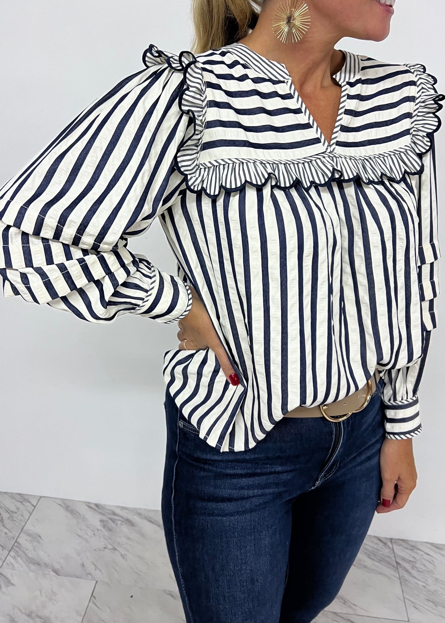 Always Dreaming Navy Stripe Top