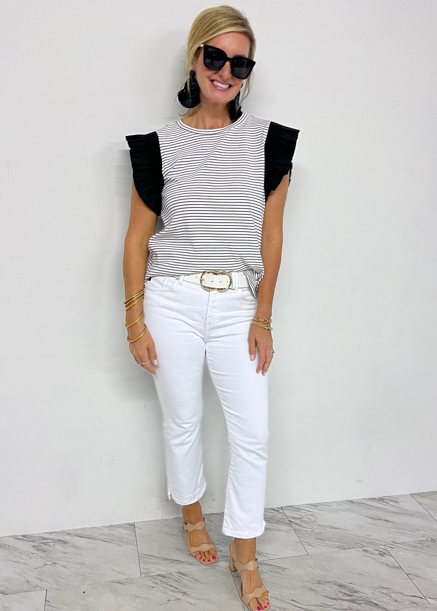 Love Line Stripe + Smocked Top -FINAL SALE