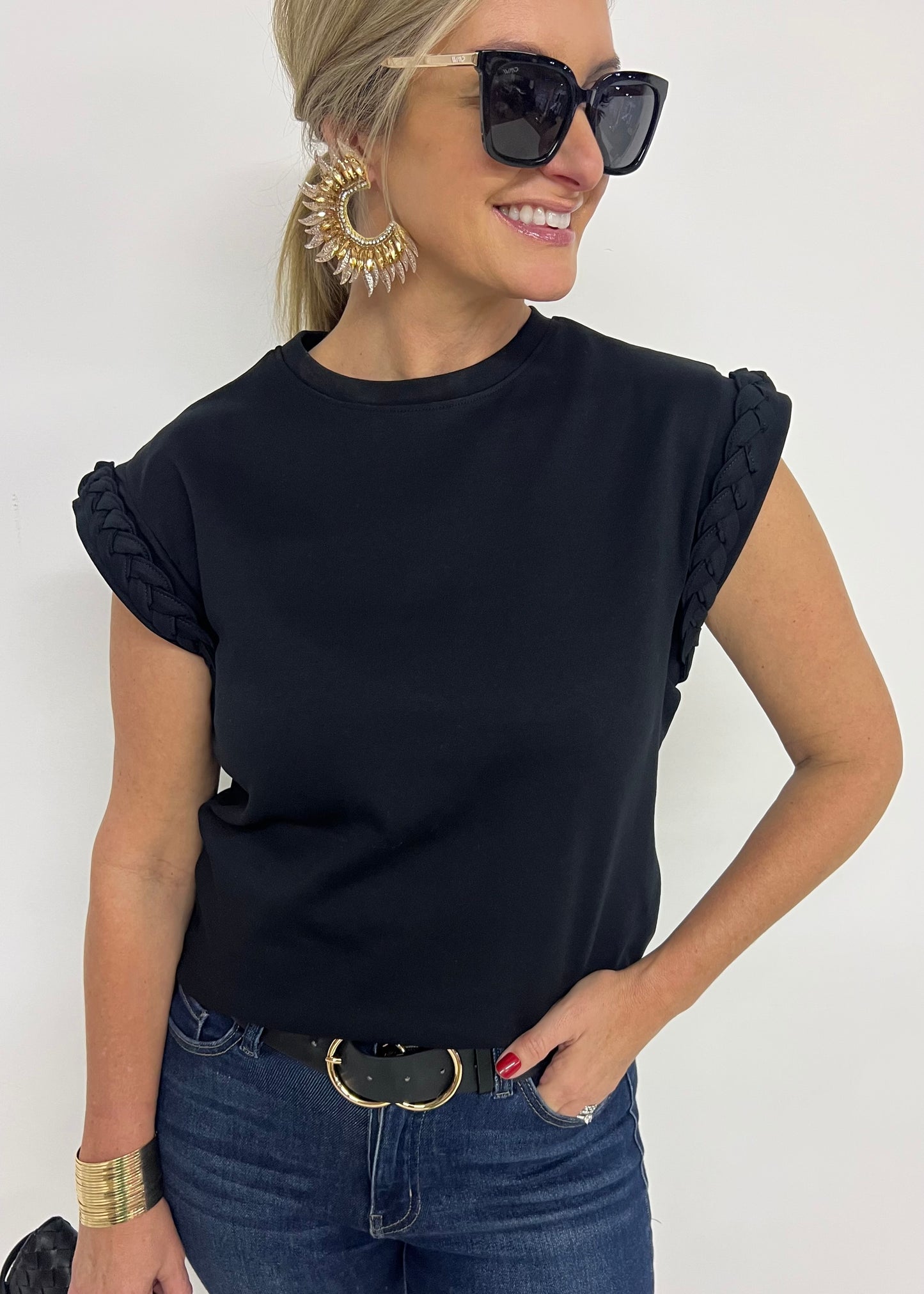 Ensley Braid Top (Black)