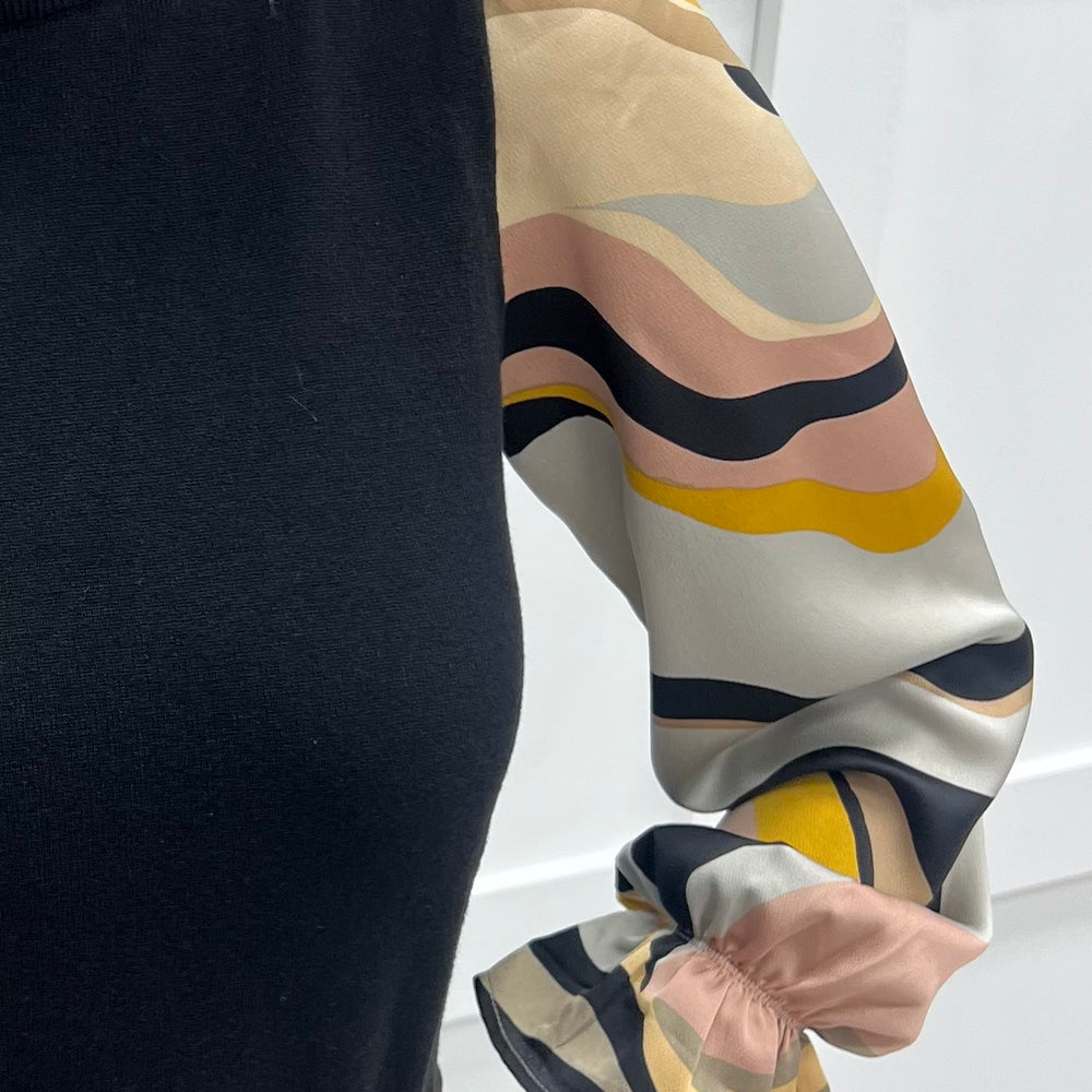 
                  
                    Scout Black + Print Sleeve Top
                  
                