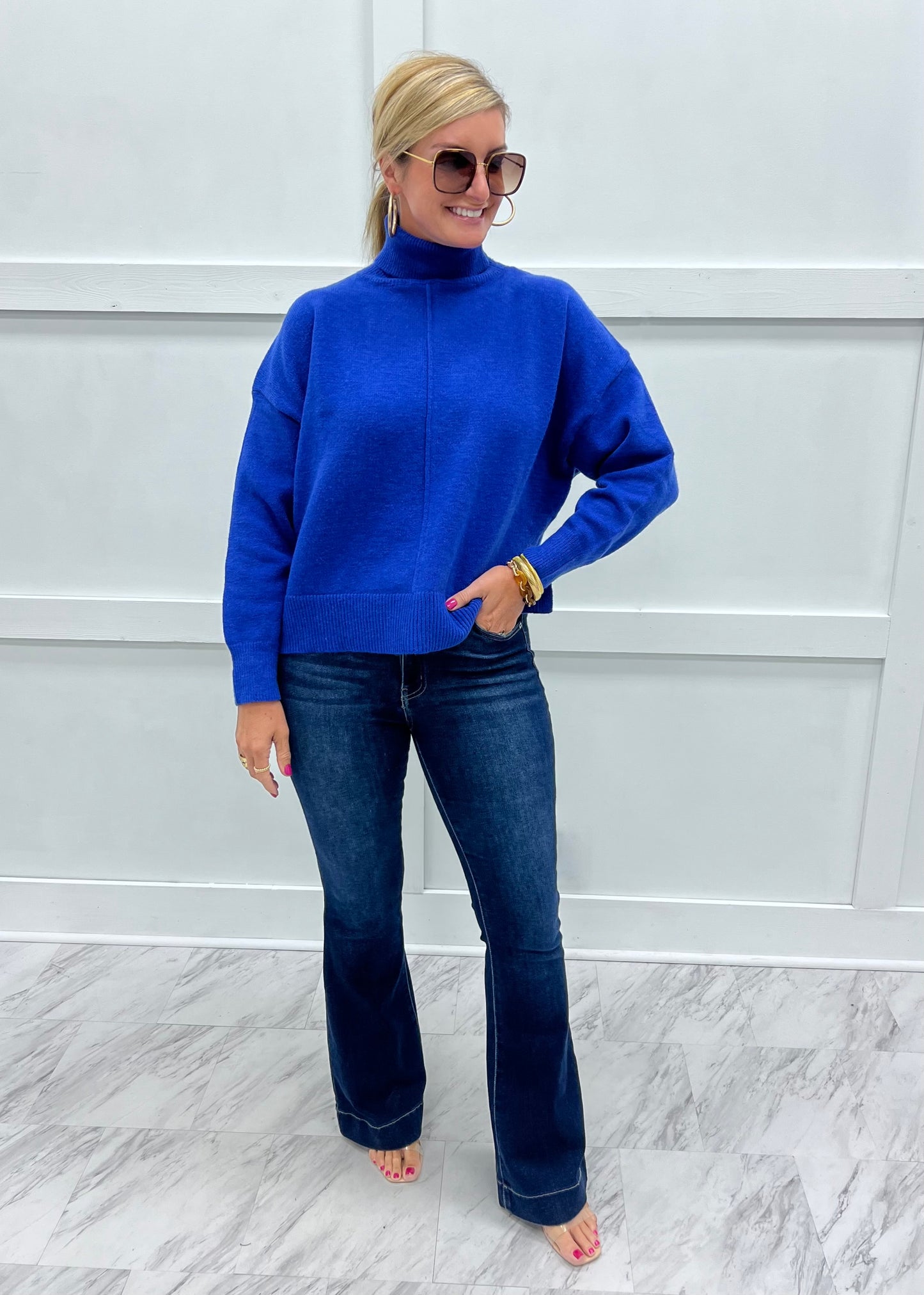 The Adler Turtleneck Sweater (Blue)