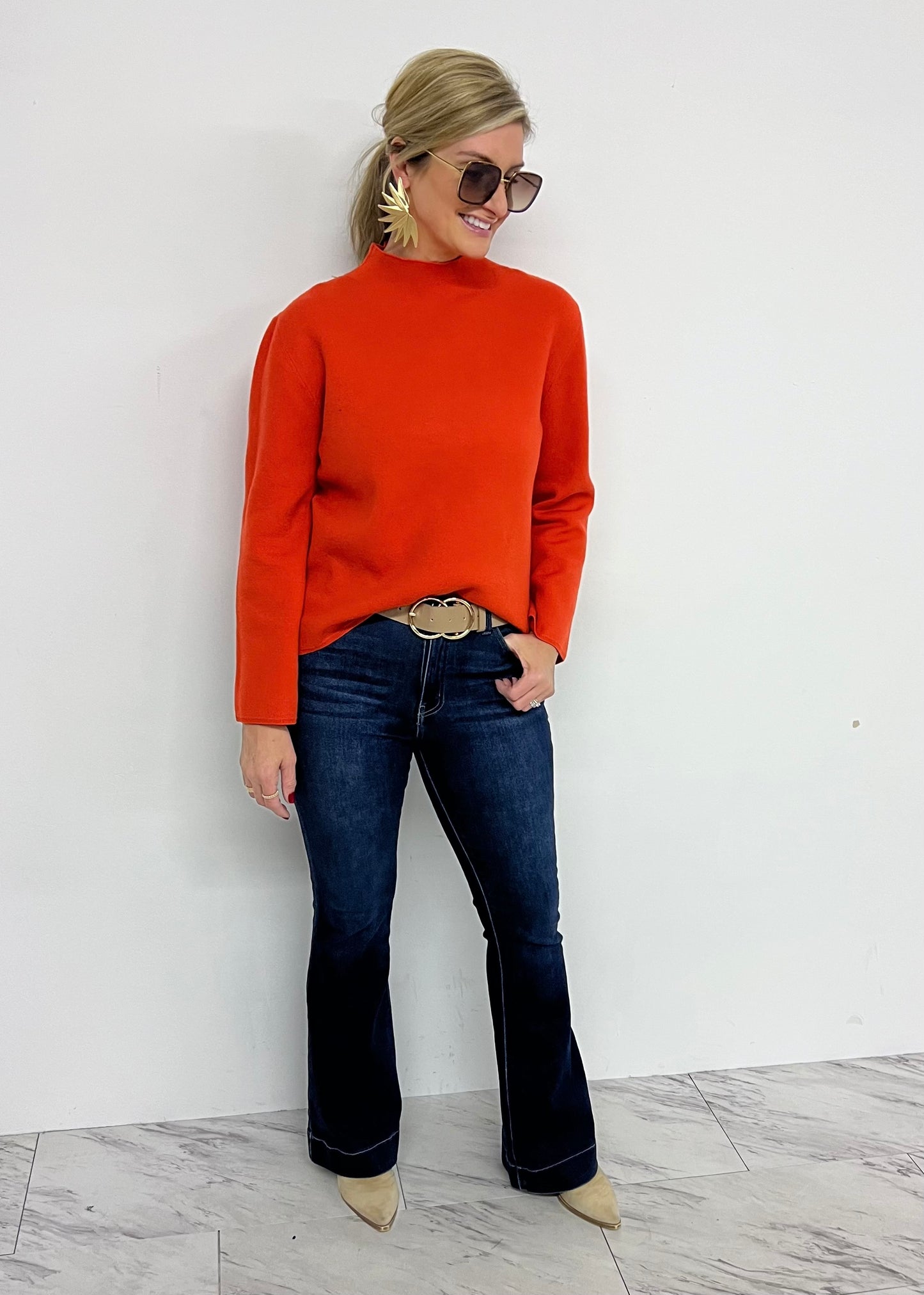 Elizabeth Mock Neck Sweater Top