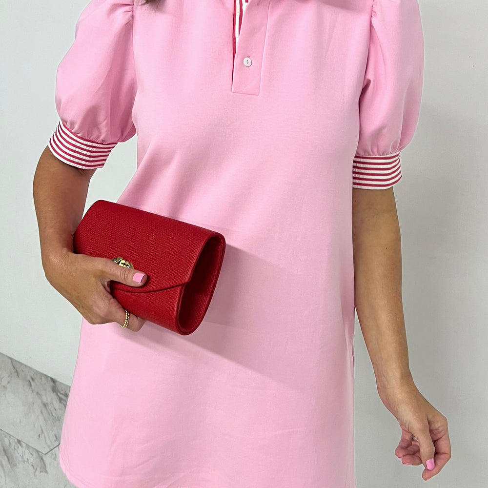 Captiva Stripe Collar Dress (Pink)