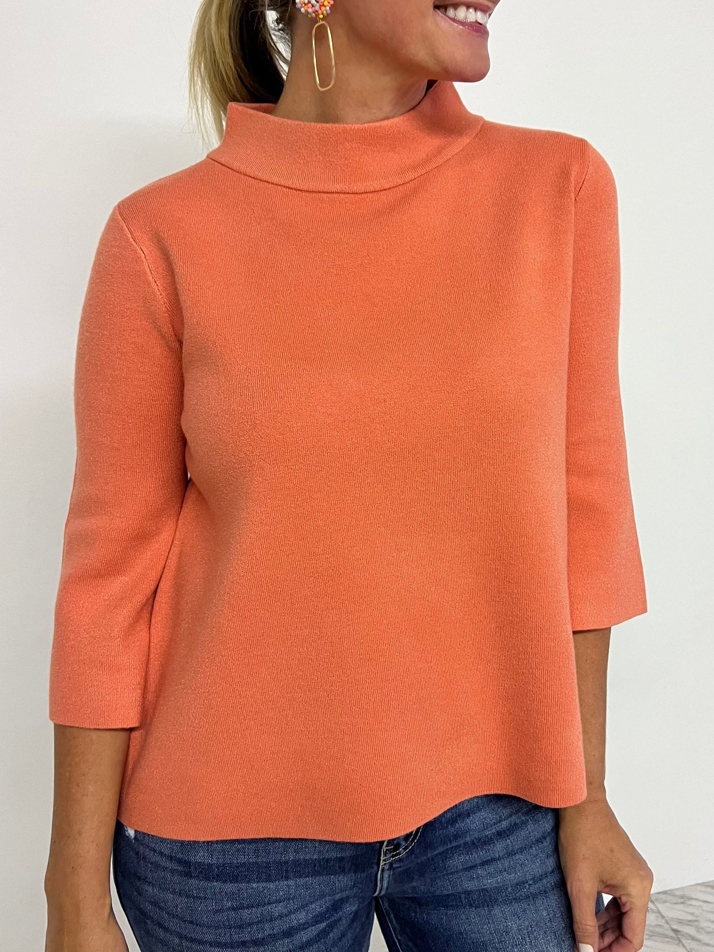 Estelle Coral Mock Neck Sweater - FINAL SALE