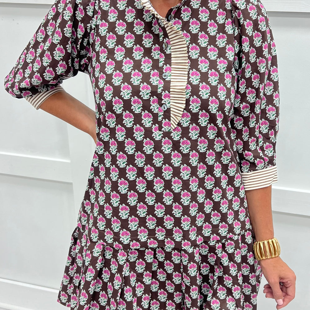 Burke Flower + Stripe Dress