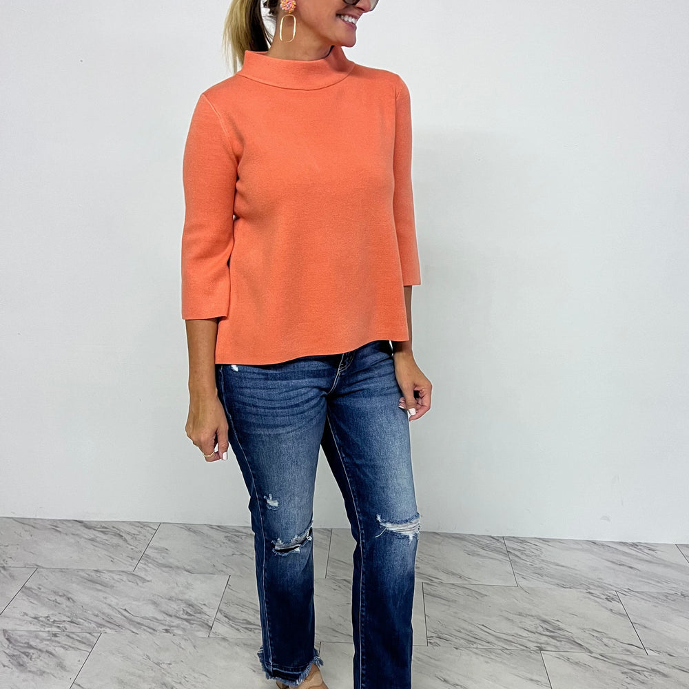 
                  
                    Estelle Coral Mock Neck Sweater - FINAL SALE
                  
                