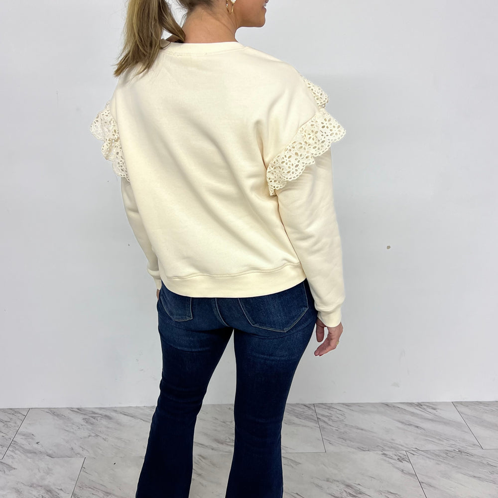 
                  
                    Merritt Eyelet Sweatshirt (Cream)
                  
                