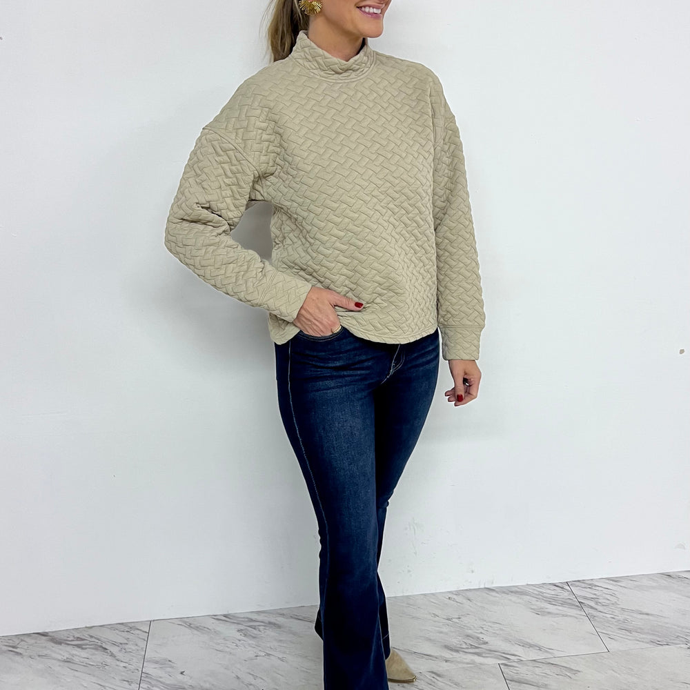 
                  
                    Teely Textured Mock Neck Top
                  
                