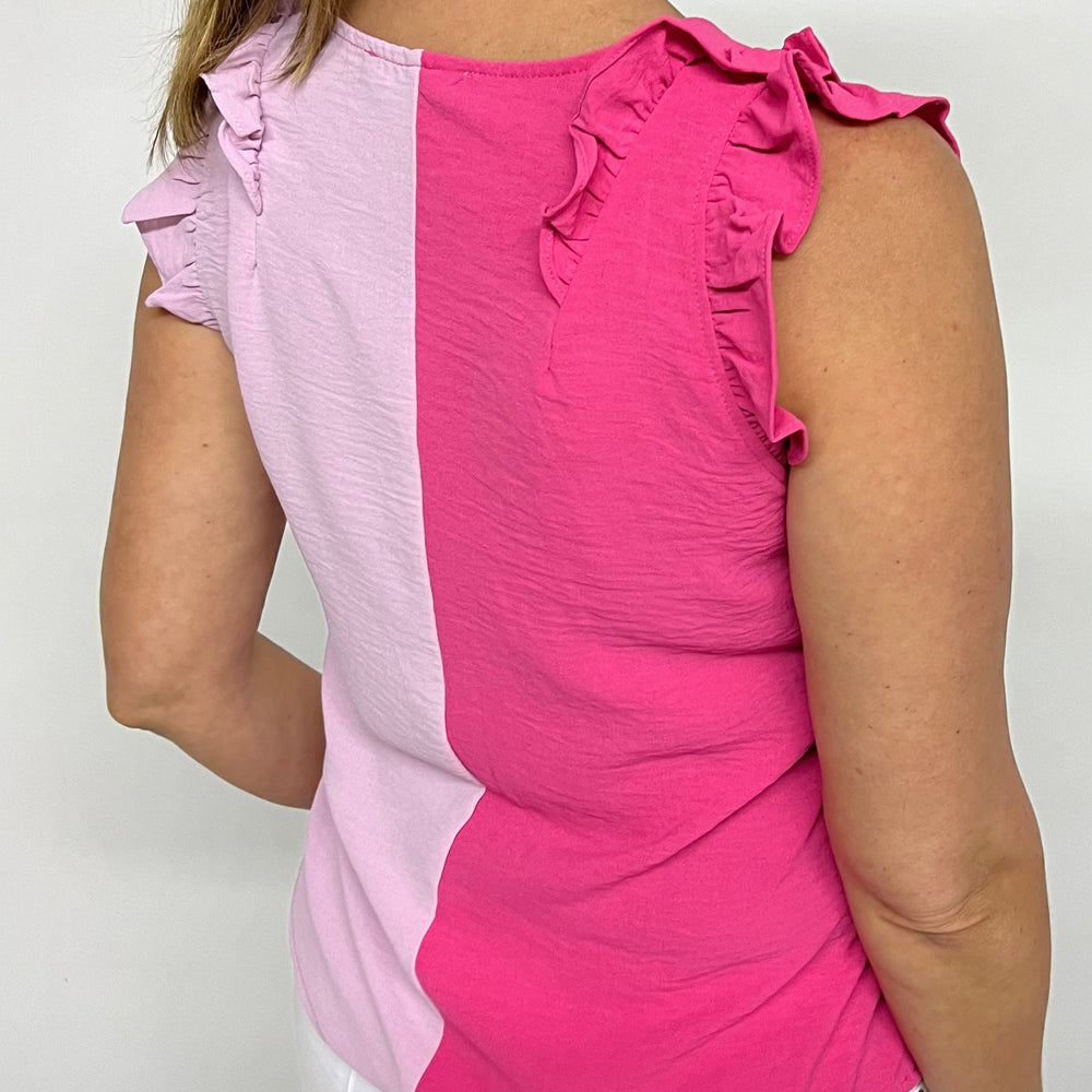 
                  
                    Candy Pink Color Block Top- FINAL SALE
                  
                