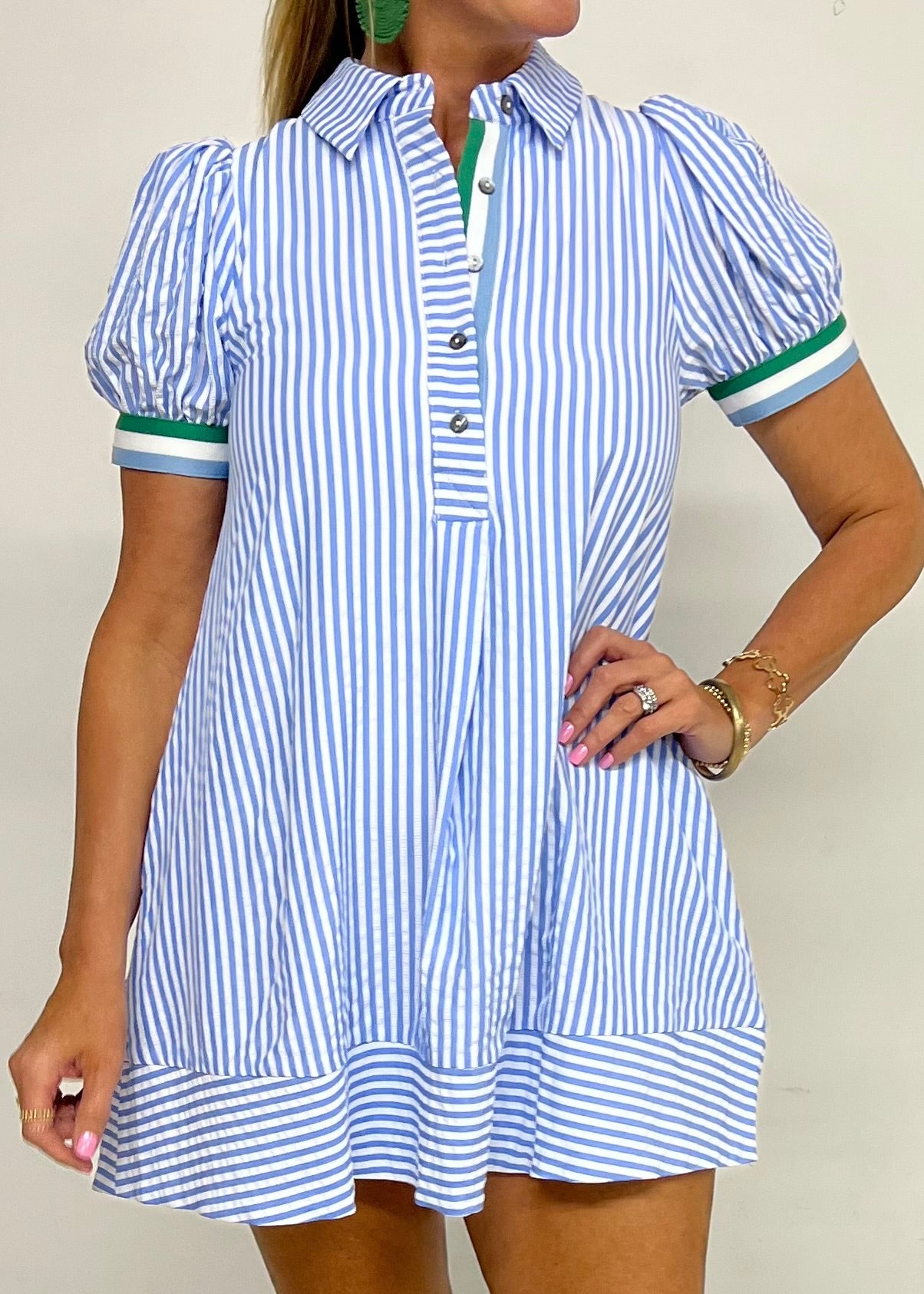 Beck Blue + White Stripe Dress