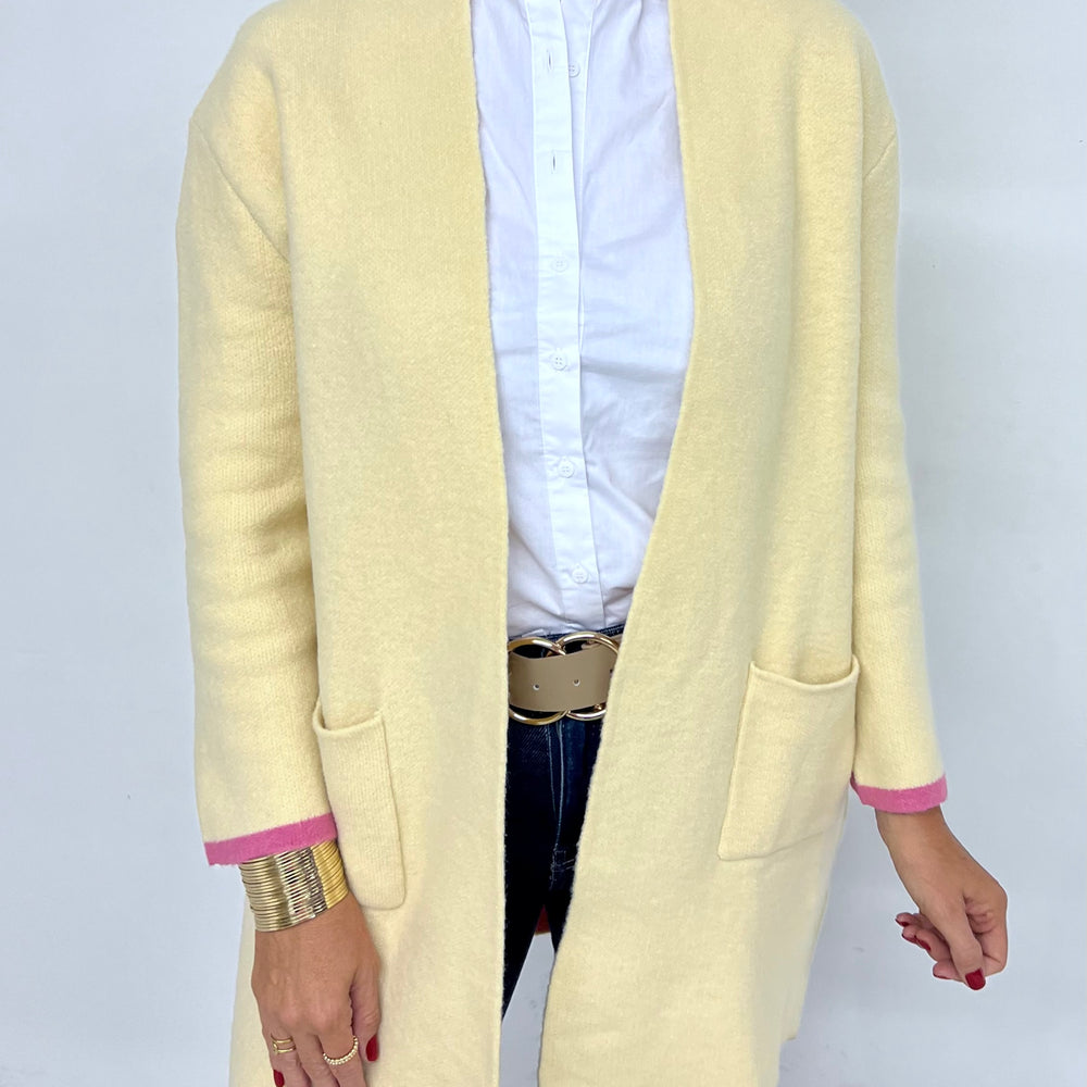 Standford Cardigan (pink stripe)-FINAL SALE