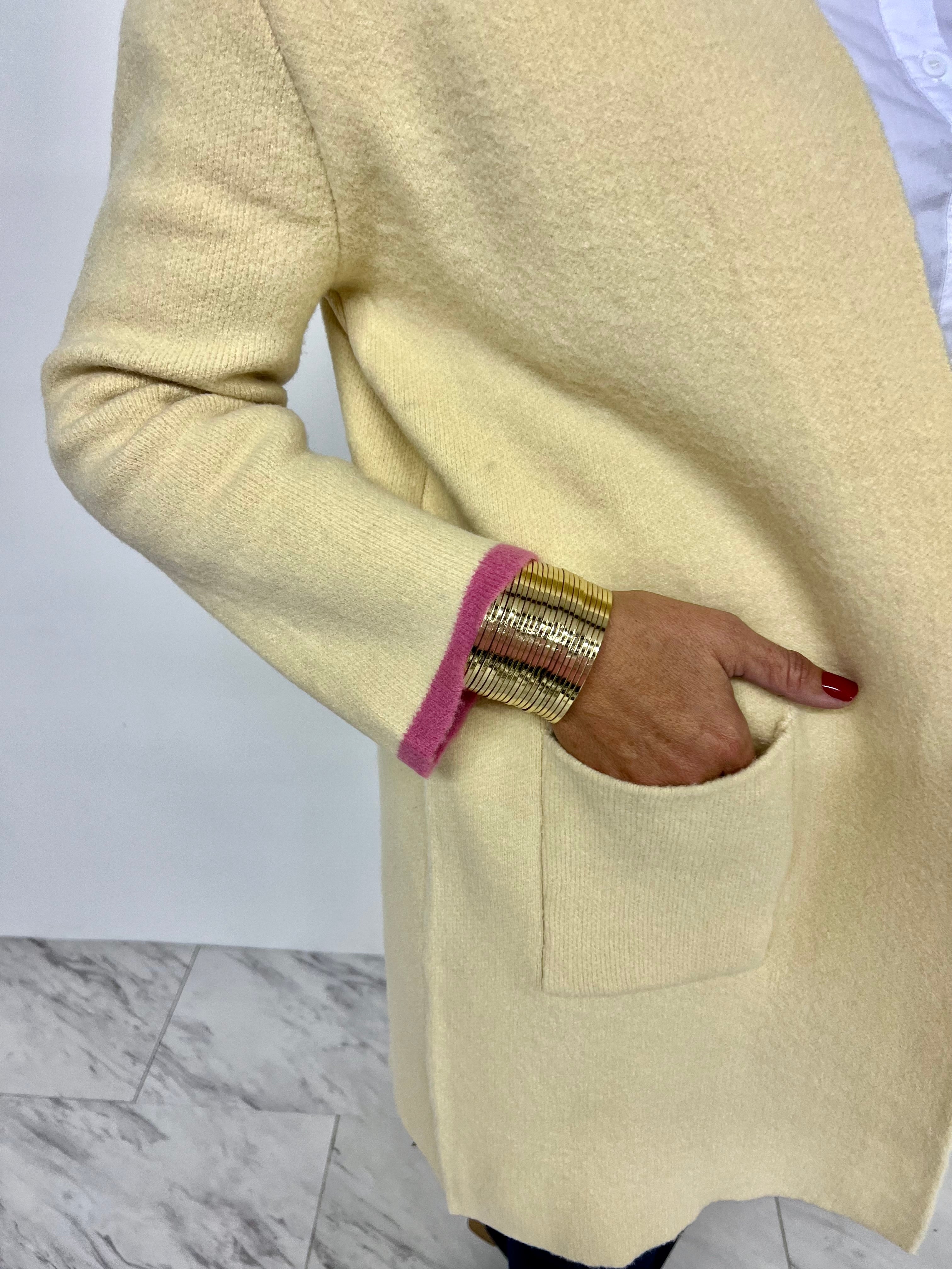 Standford Cardigan (pink stripe)-FINAL SALE – shop chartreuse