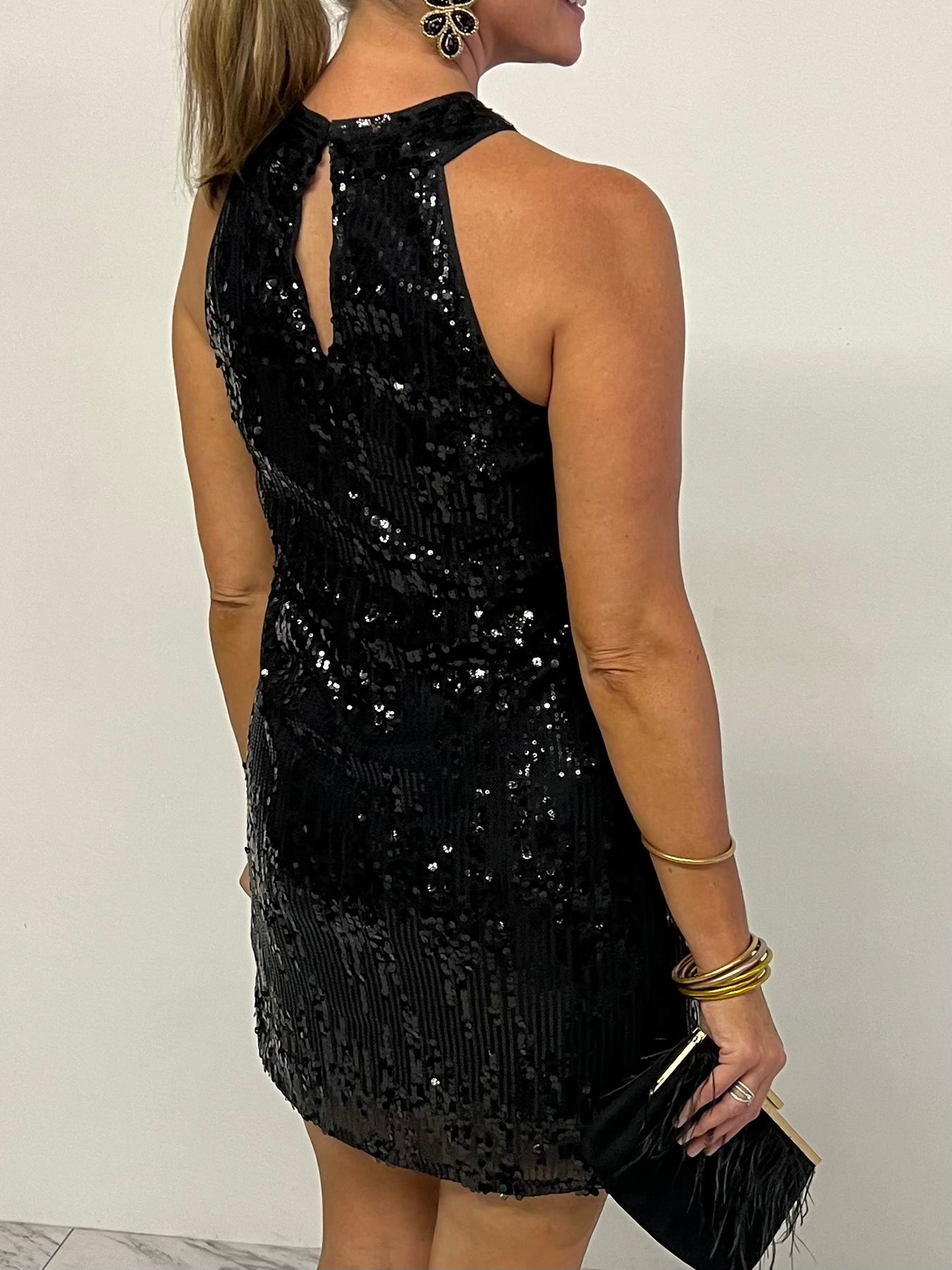 Sequin Halter Dress