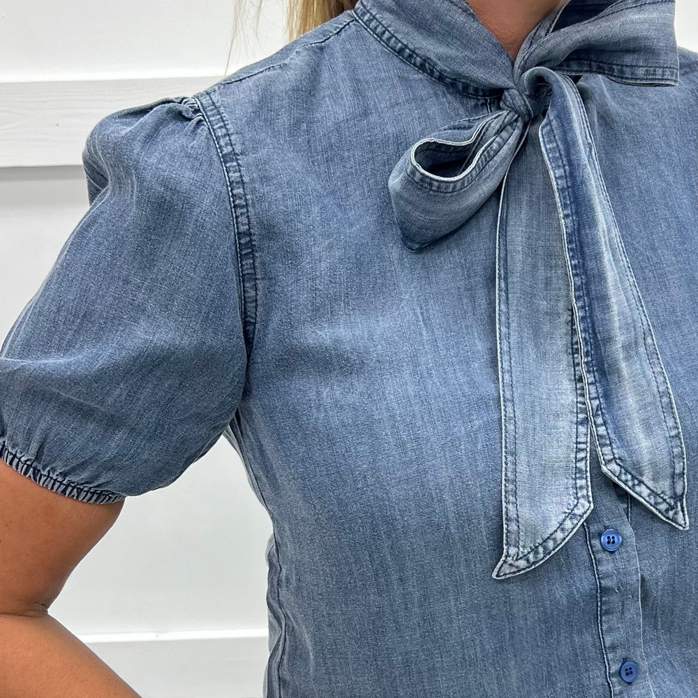 Indigo Grace Chambray Top
