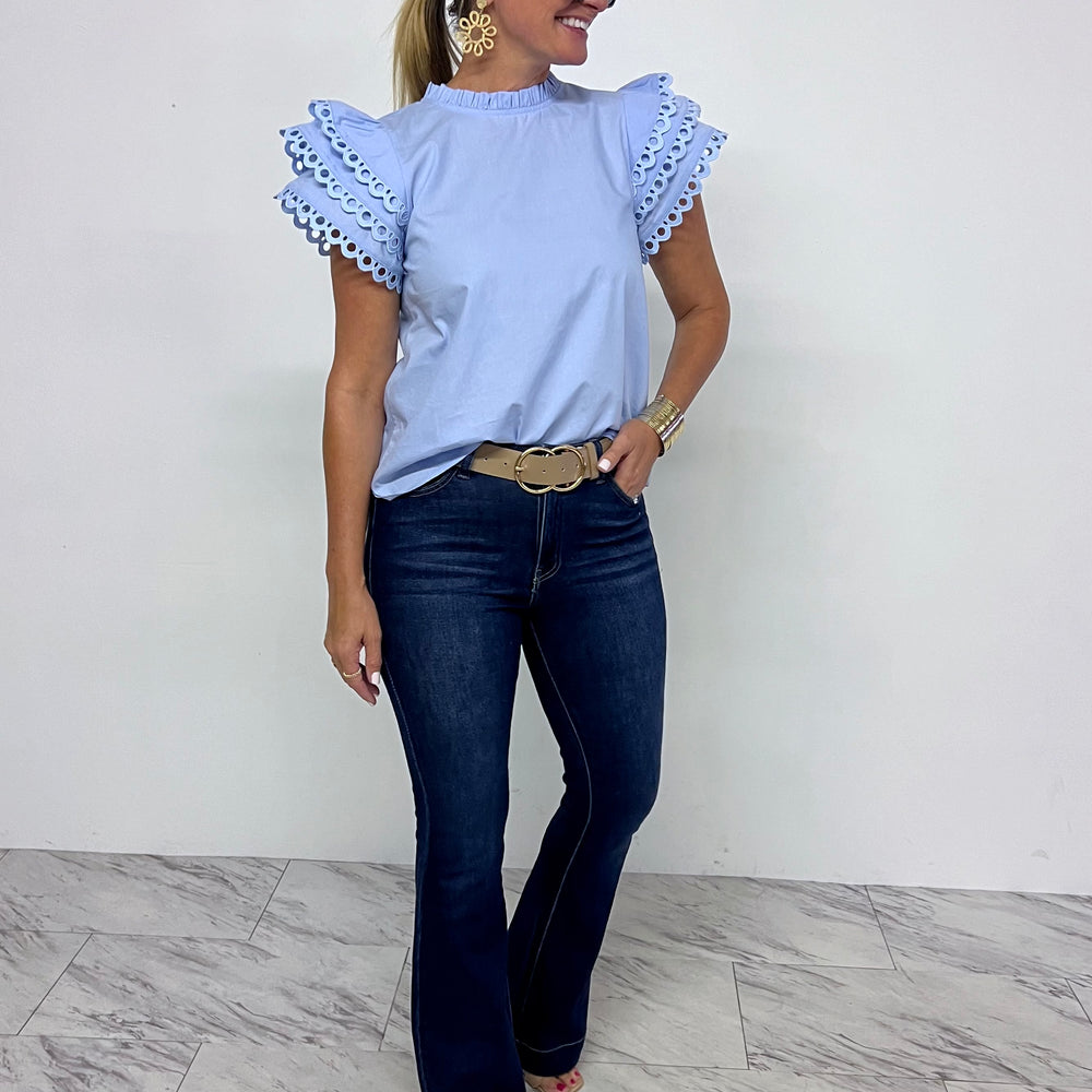 
                  
                    Skye Blue Circle Detail Top - FINAL SALE
                  
                