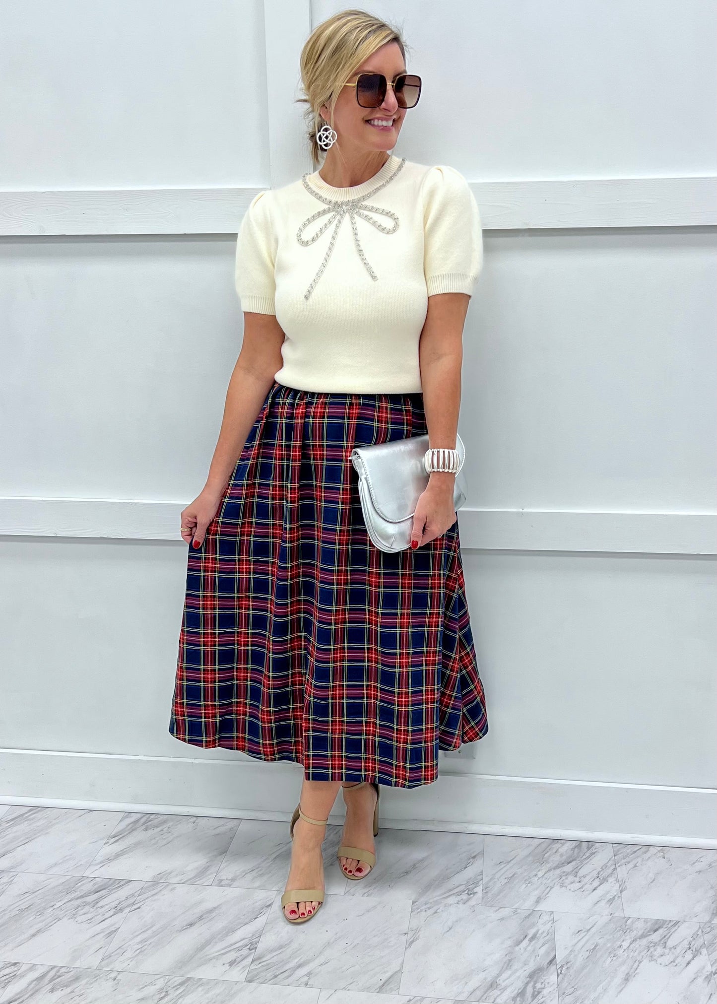 Social Season Plaid Skirt