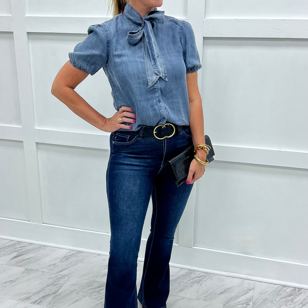 Indigo Grace Chambray Top