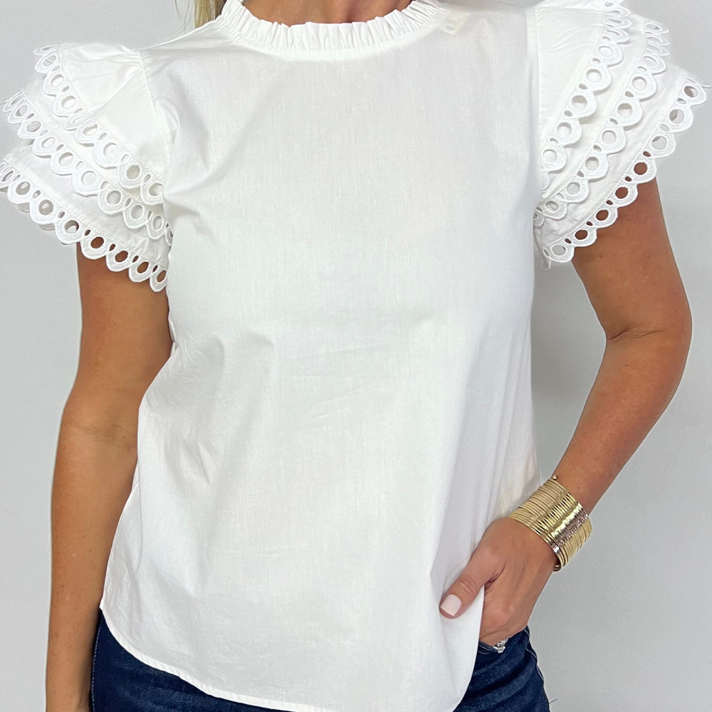 
                  
                    Perfect Day White Circle Detail Top
                  
                