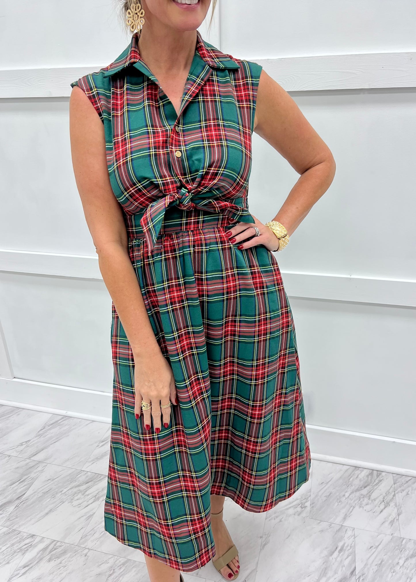 The Holiday Twist Plaid Dress
