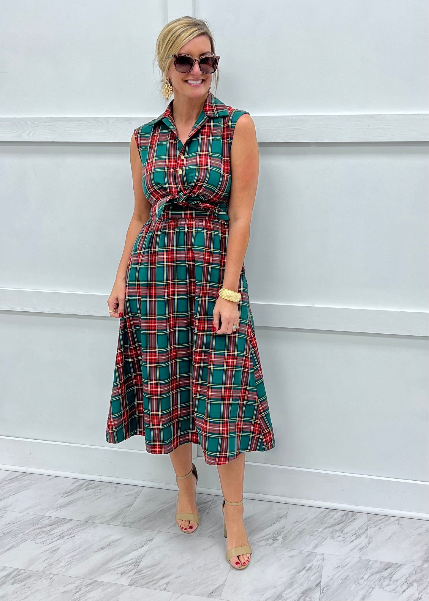 The Holiday Twist Plaid Dress