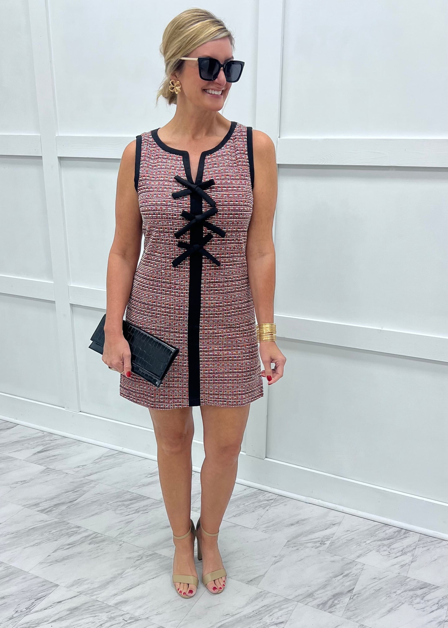 Hollie Tweed + Bow Dress