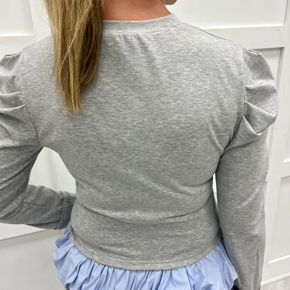 
                  
                    Mason Grey + Bubble Hem Top
                  
                