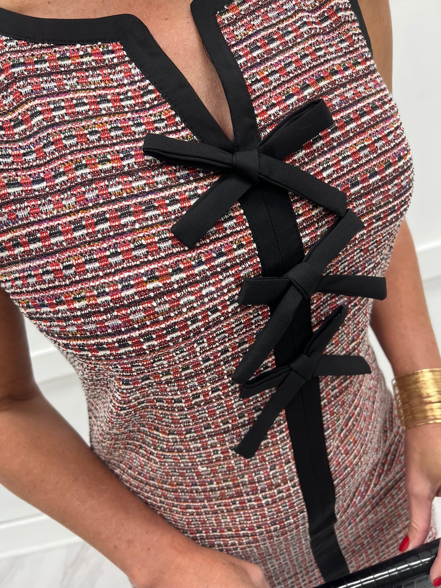 Hollie Tweed + Bow Dress