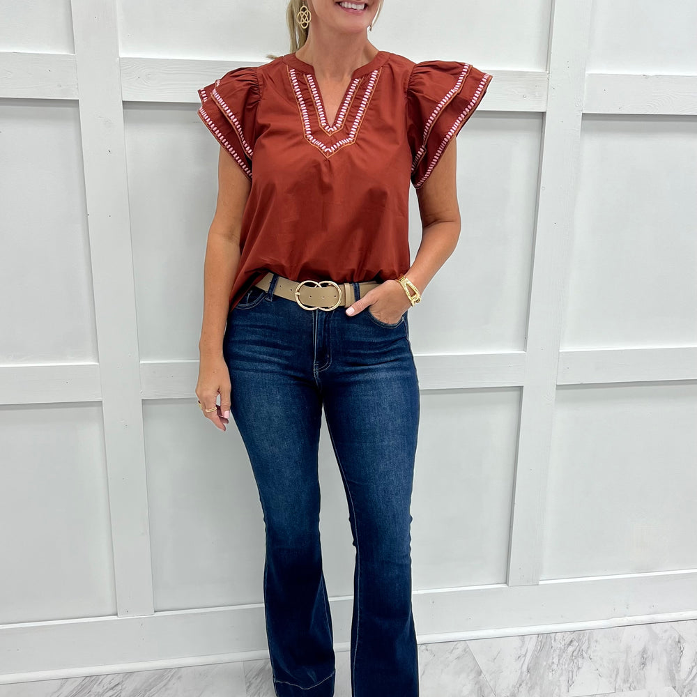 
                  
                    Addison Embroidered Top (Brick)
                  
                