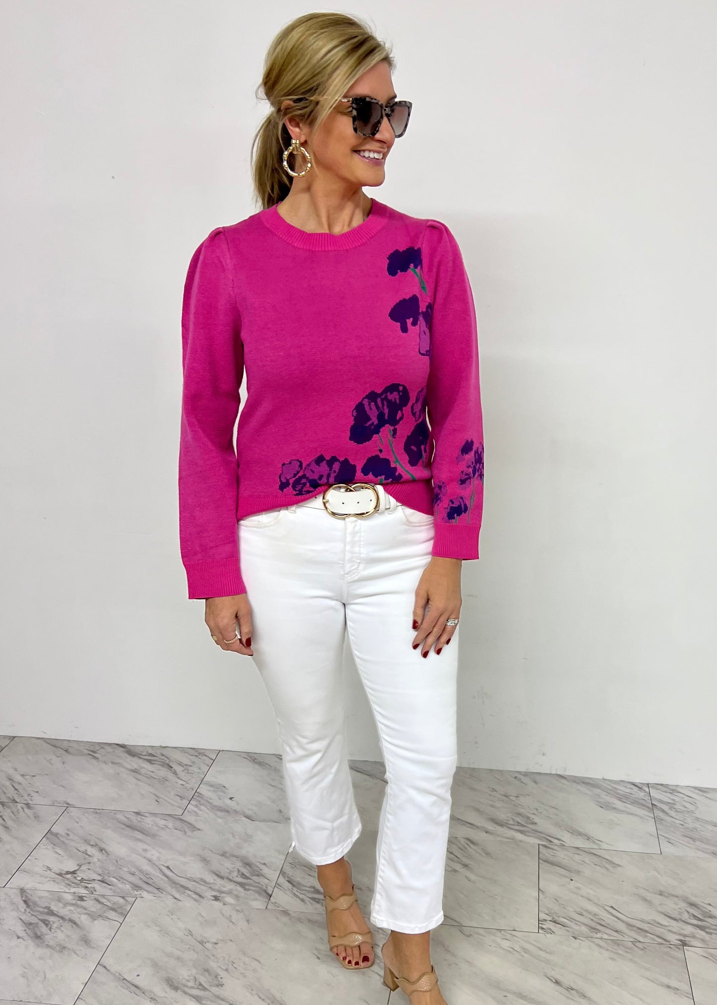 Francesca Pink Floral Sweater