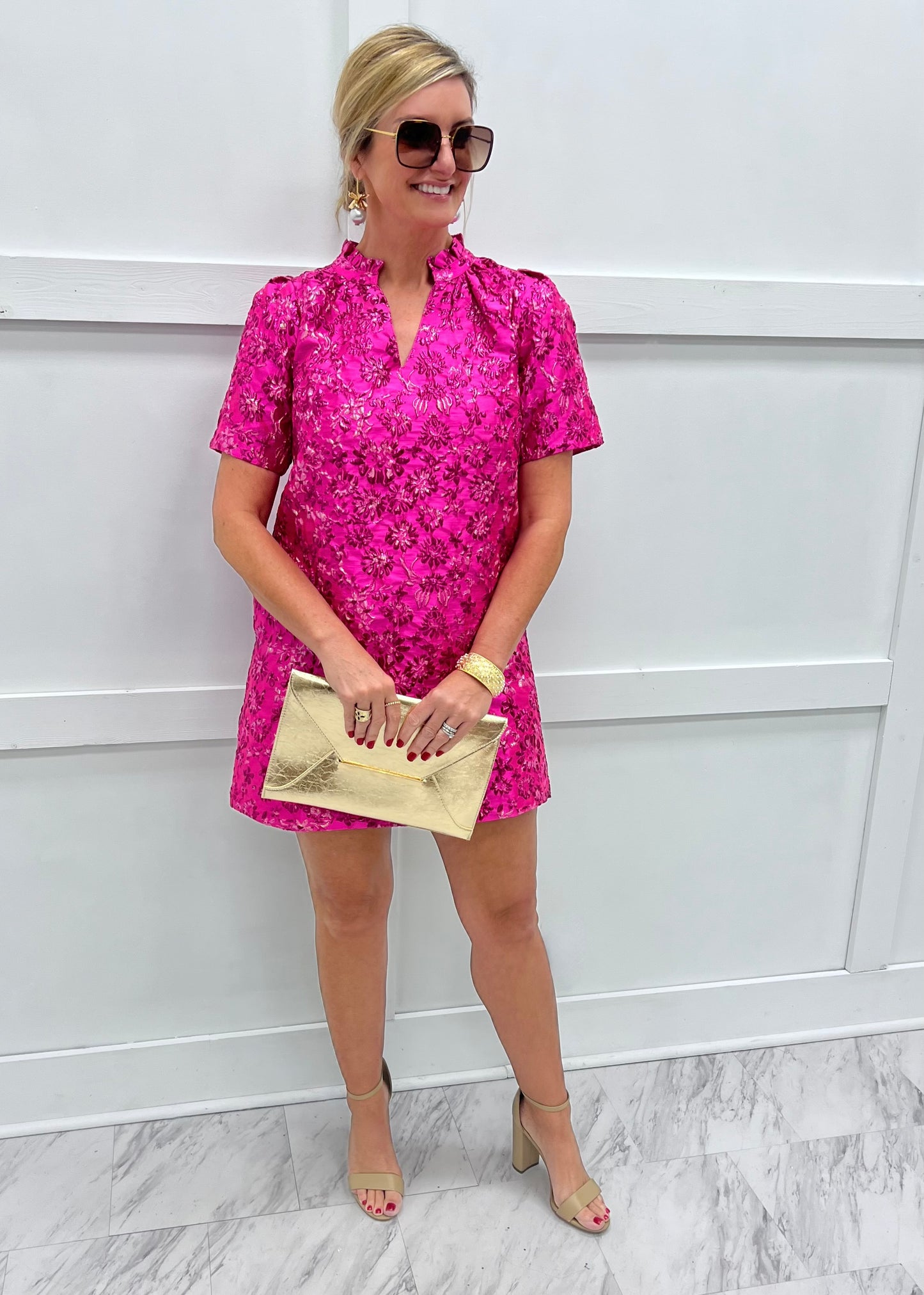 Making Magic Pink V.Neck Dress