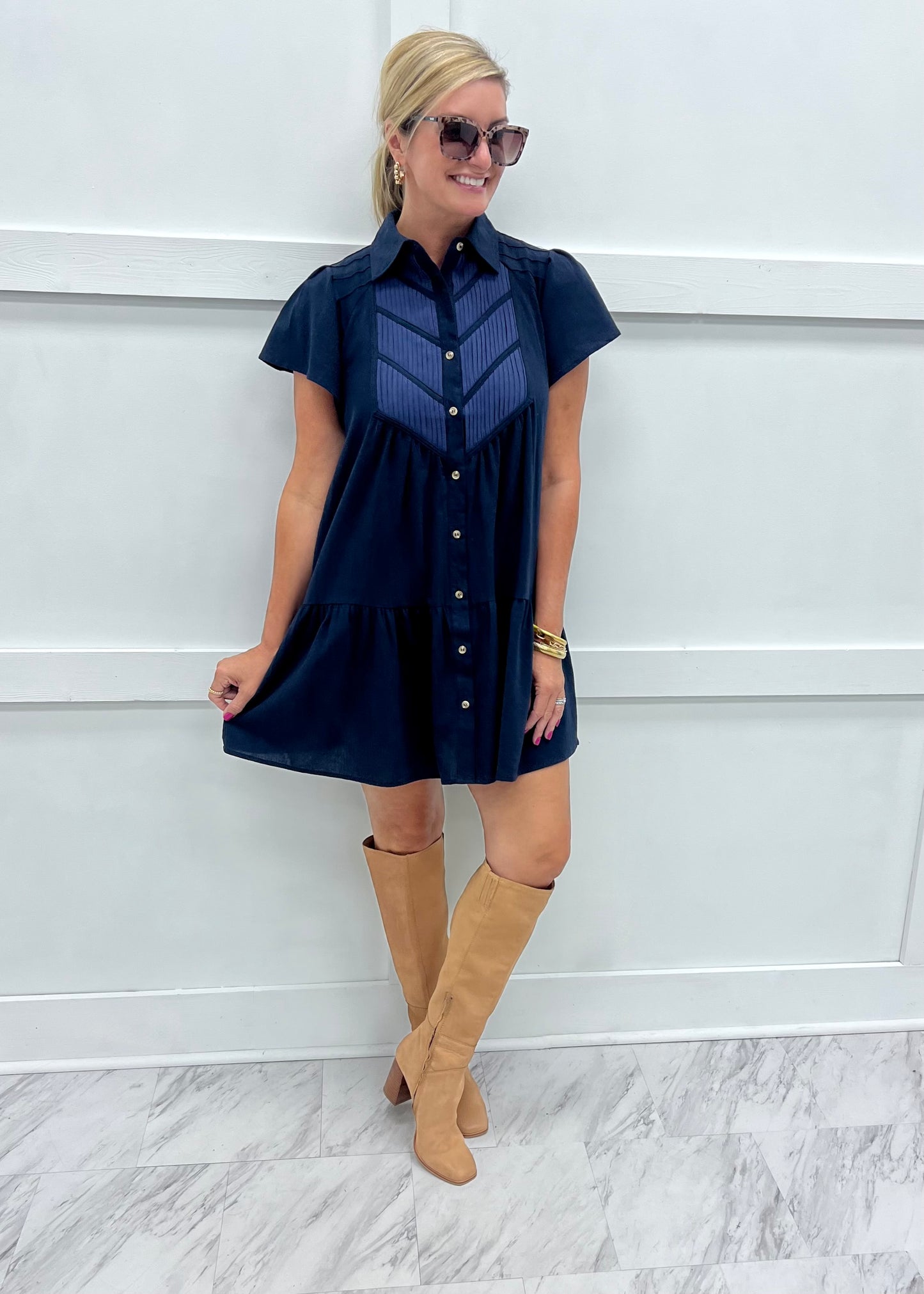 Point Of View Dress (Navy)