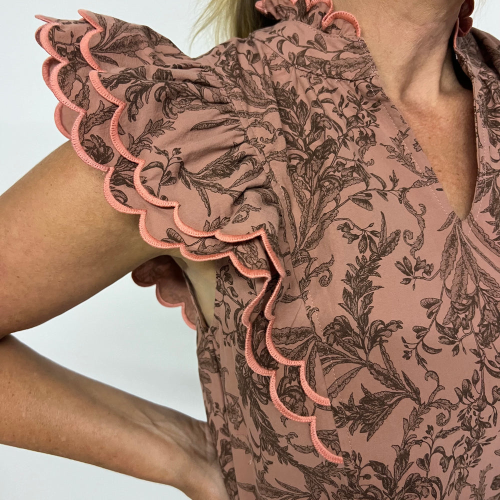 Everly Toile + Scallop Top - FINAL SALE