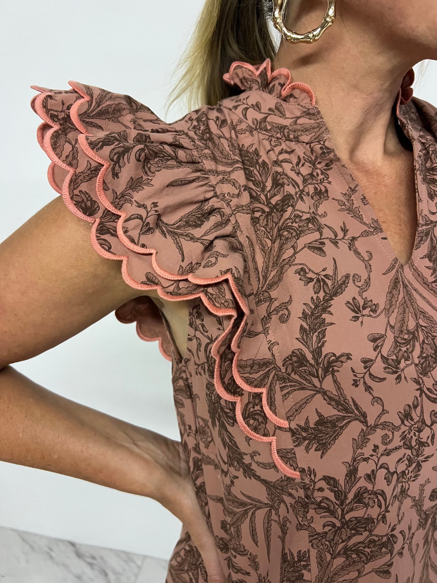 Everly Toile + Scallop Top - FINAL SALE