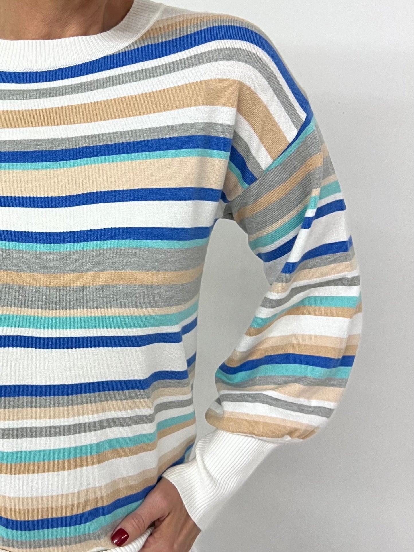 Weekend Wander Stripe Sweater (Blue)