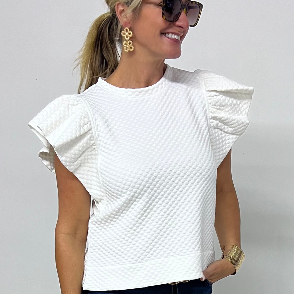 
                      
                        Mercer White Textured Top
                      
                    