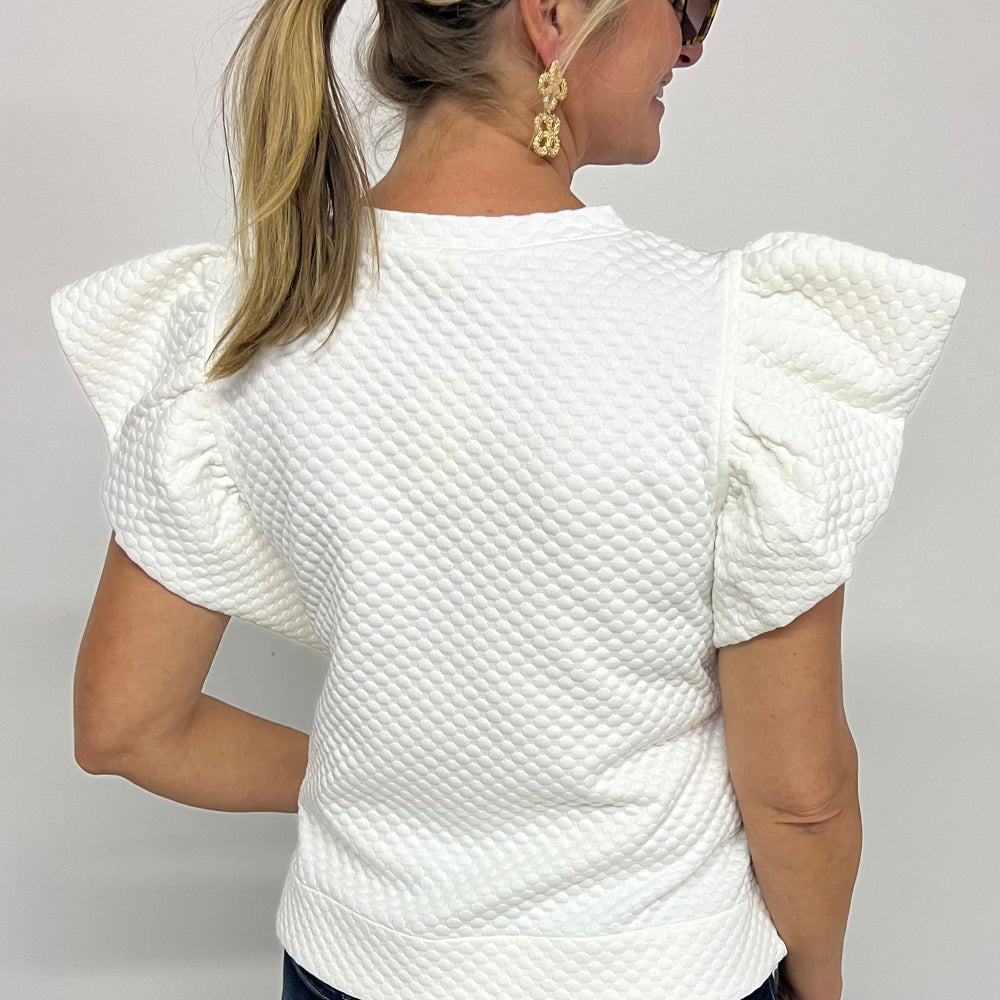 
                      
                        Mercer White Textured Top
                      
                    